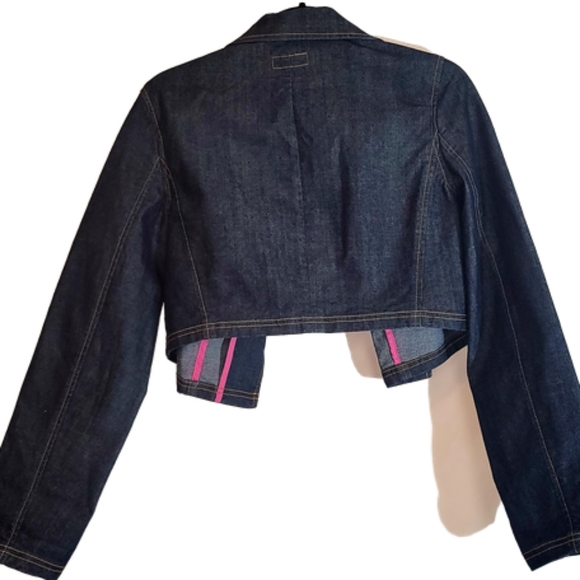 **EUC ISAAC MIZRAHI FASHIONABLE JEAN JACKET L - Picture 2 of 3
